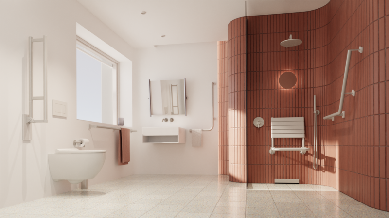 Uchwyt uchylny 75 cm dla niepełnosprawnych stal nierdzewna MODULAR