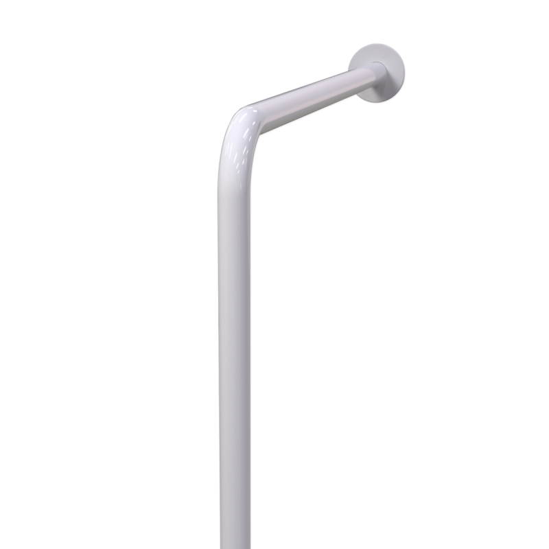 Uchwyt WC dla Niepełnosprawnych mocowany do podł-ścia prawy 80cm biały fi32 + MASKOWNICE