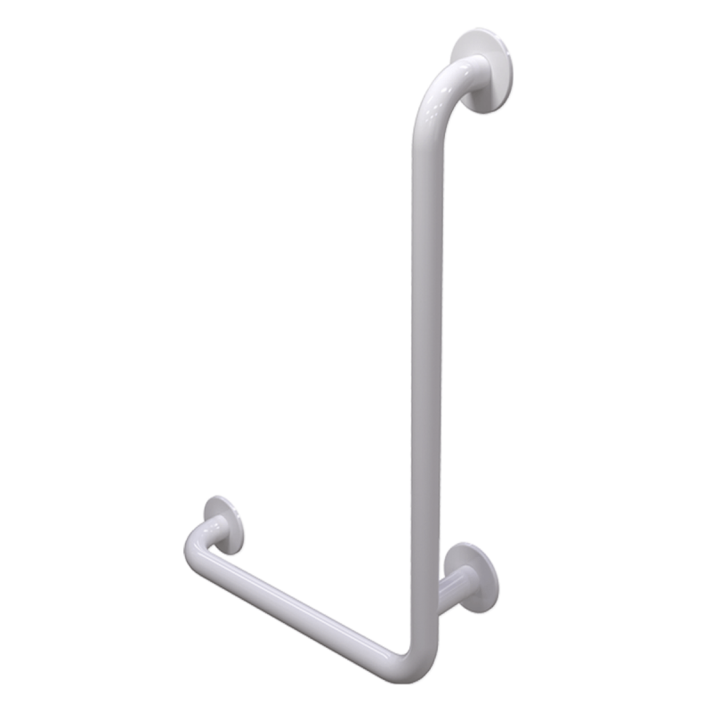Uchwyt Kątowy dla Niepełnosprawnych prawy 80/40cm biały fi32 + MASKOWNICE