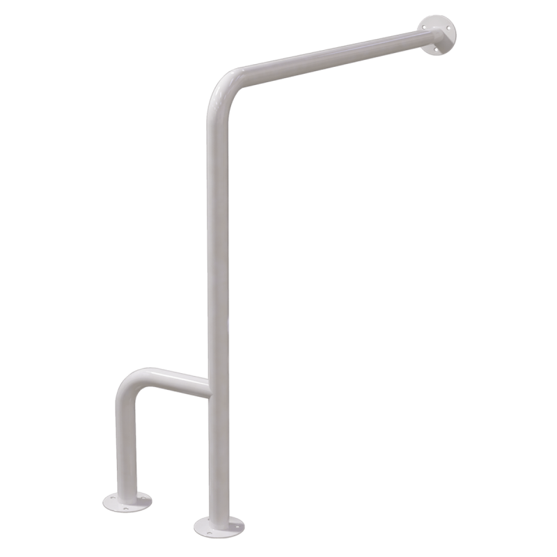 Uchwyt WC dla Niepełnosprawnych mocowany do podłi-ścia prawy 70cm biały fi32