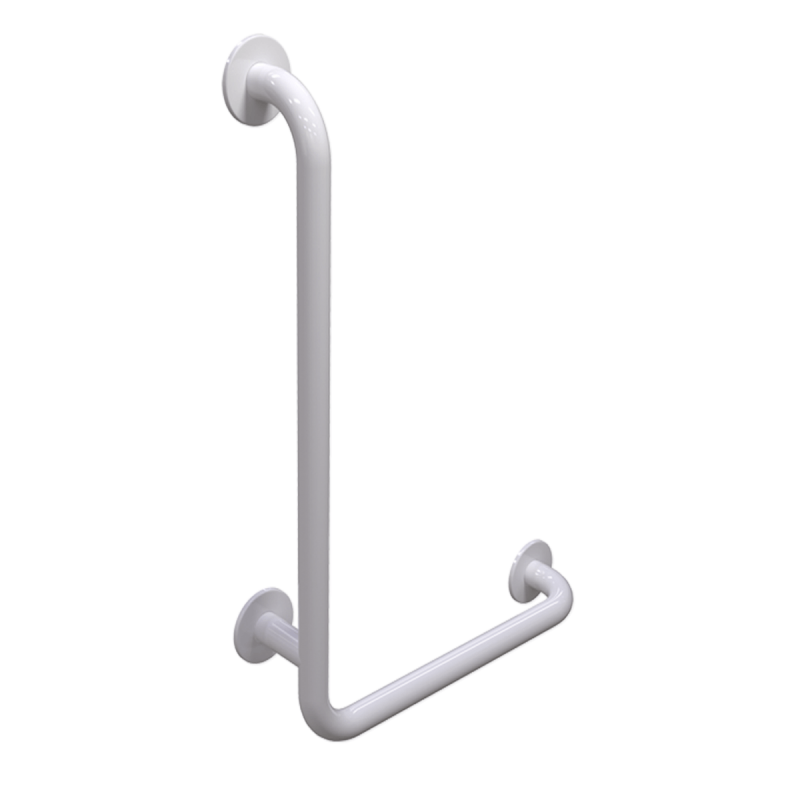 Uchwyt Kątowy dla Niepełnosprawnych lewy 60/40cm biały fi32 + MASKOWNICE