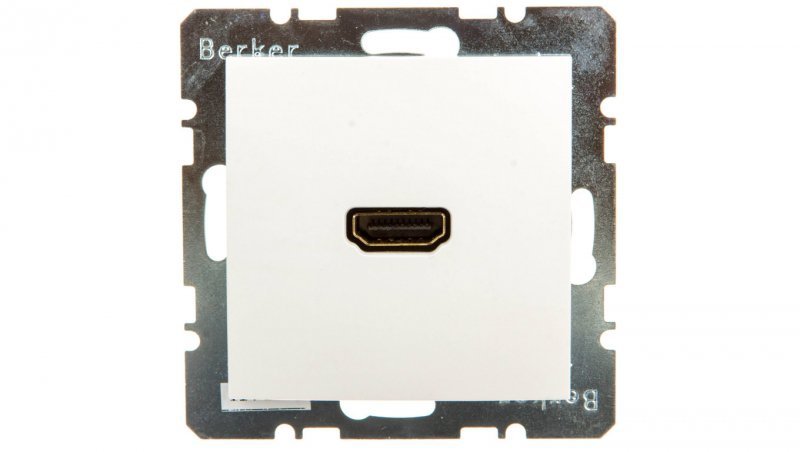 Berker S.1 Gniazdo HDMI z przyłączem 90 stopnii śnieżnobiałe połysk 3315438989
