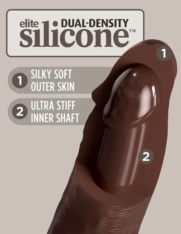 King Cock Elite 7&quot; Dual Density Vibrating Silicone Cock w/ Remote