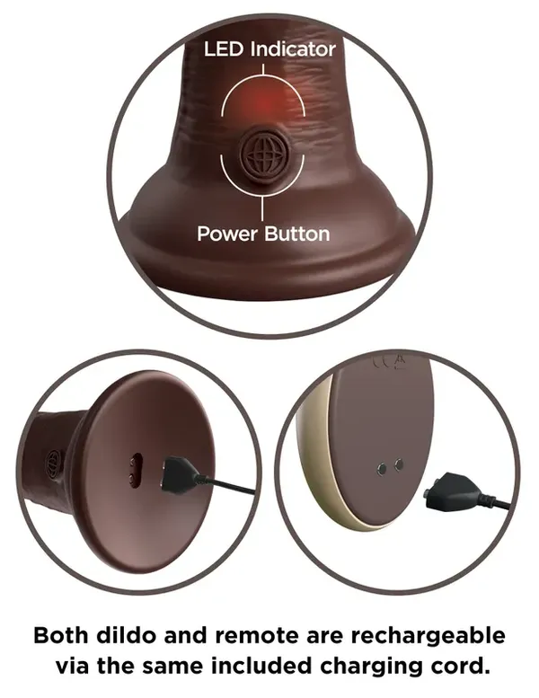 King Cock Elite 7&quot; Dual Density Vibrating Silicone Cock w/ Remote