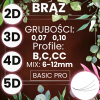2D 3D 5D 4D B C CC 0,07 0,10 6-12mm BasicPro Paleta Mix Brązowe 