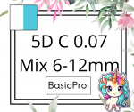5D C 0,07 6-12 mm BasicPro Paleta Mix - Białe / Błękitne - Dwa Kolory w Pudełku 