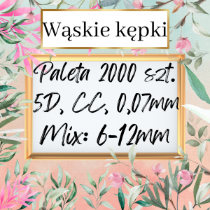 WĄSKIE 5D, profil CC, 0,07mm, MIX 6-12mm - gotowe kępki rzęs, PALETA XL