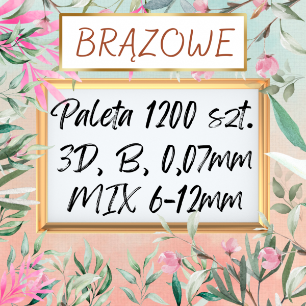 3D B 0.07 mix 6-12 mm PALETKA GOTOWE KĘPKI RZĘS BRĄZOWE