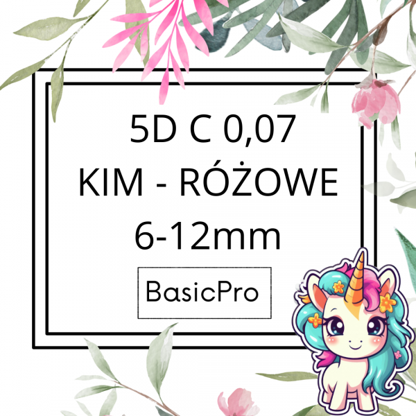5D C 0,07 6-12mm BasicPro Paleta Mix - Pomień Czarny / Kępka Różowa KIM 