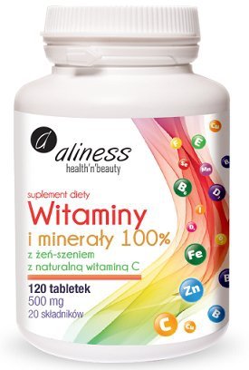 Aliness Witaminy i minerały 100% suplement diety 120 tabletek 
