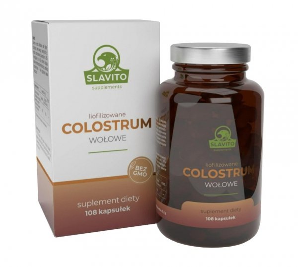 Slavito Colostrum wołowe liofilizowane suplement diety 108 kapsułek