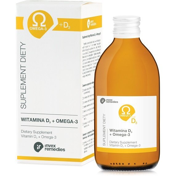 Witamina D3 + Omega-3 suplement diety 300 ml Invex Remedies