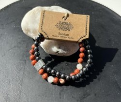 Magnetyczna Bransoletka z Kamieniami - Czerwony Kamień