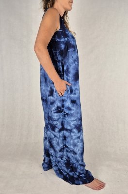 K8 - Kombinezon damski typu &quot;ogrodniczki&quot; – ręcznie farbowany, 100% rayon