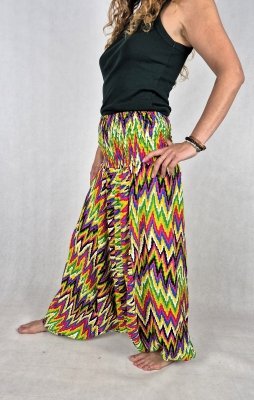 S29 - Szarawary Damskie „Zygzak” – 100% Rayon z Tajlandii