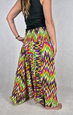 S29 - Szarawary Damskie „Zygzak” – 100% Rayon z Tajlandii