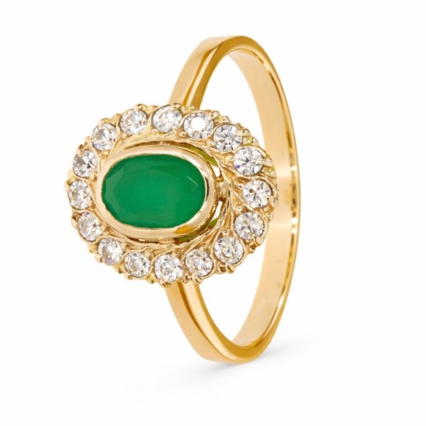 Złoty pierścionek dwukolorowy z agatem naturalnym PR.00134 pr.585