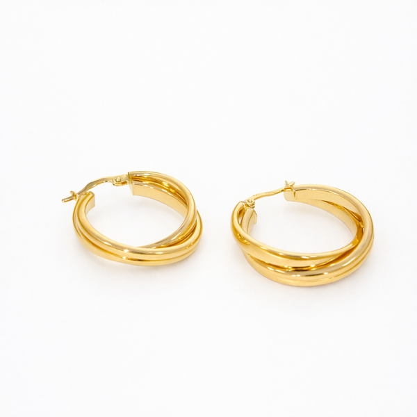 Złote kolczyki koła 585 Kl.03757