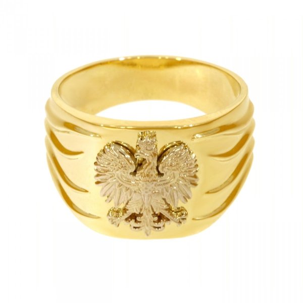 Złoty sygnet dwukolorowy z orłem PR.00847 pr.585