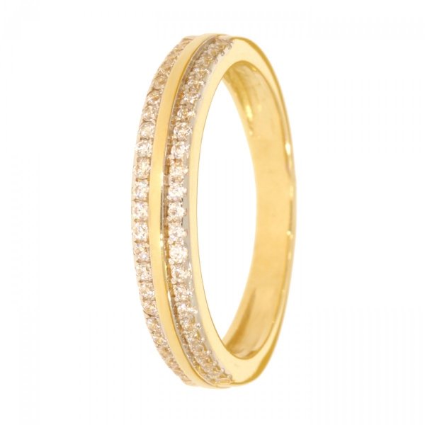 Złoty pierścionek 585 obrączka z cyrkoniami PR.00530