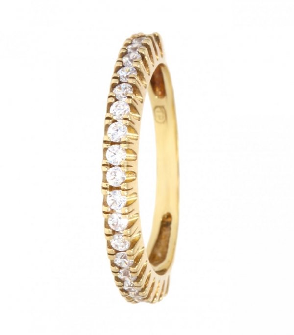 Złoty pierścionek/obrączka z cyrkoniami PR.00006 pr.585