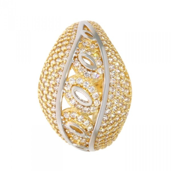 Złoty pierścionek dwukolorowy ażurowy PR.00216 pr.585