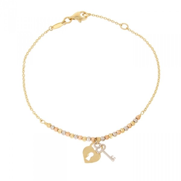 Złota bransoletka damska serce z kluczykiem BR.00404 pr.585