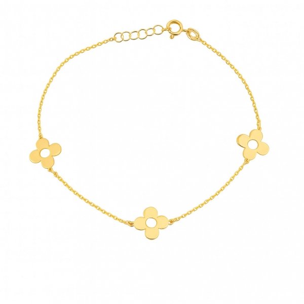 Złota Bransoletka Kwiatuszki 585 BR.01821