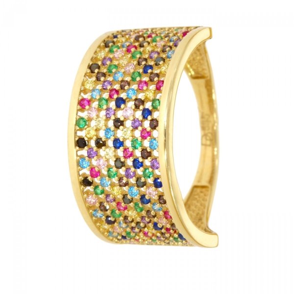  Złoty pierścionek z kolorowymi cyrkoniami PR.01012 pr.585