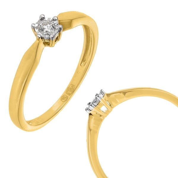 Złoty pierścionek zaręczynowy z brylantem PR.A102 RC 