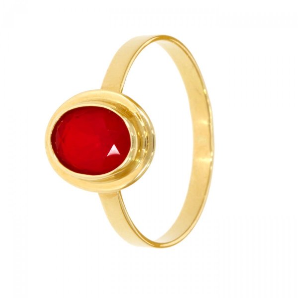 Złoty pierścionek z rubinem syntetycznym PR.01063 pr.585