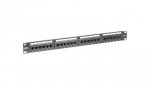 Patch panel kompletny 19 cali 24x RJ45 U/UTP kat. 6 1U czarny (RAL 9005) DN-91624U