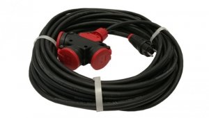 Przedłużacz budowlany jednofazowy elCORD 16A 230V IP44 20m H07RN-F 3G2,5 z wtyczką uni-schuko i potrójnym gniazdem 32126200
