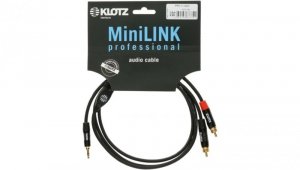 KLOTZ Kabel Audio AUX mini Jack 3,5mm Stereo (wtyk) / 2x RCA Cinch (wtyk) 0,9m