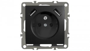 QUADRA GNIAZDO Z BOLCEM 2X USB DO RAMEK 230V 2.1A