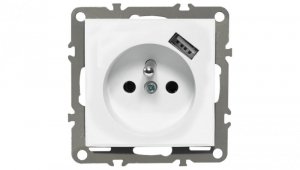 QUADRA GNIAZDKO PODTYNKOWE Z BOLCEM USB DO RAMKI