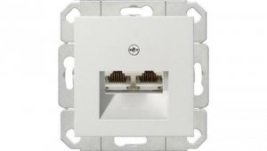 Gniazdo komputerowe podw. RJ45 cat. 6 Gira System 55 biały połysk