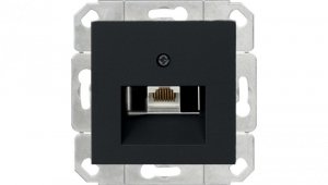 Gniazdo komputerowe poj. RJ45 cat. 6 Gira System 55 czarny mat