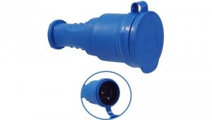 Gniazdo przenośne gumowe 16A 230V IP44 niebieskie