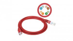 Patchcord UTP A-LAN KKU5CZE1 (RJ45 - RJ45 1m UTP kat. 5e kolor czerwony)