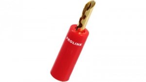 PROLINK Premium TBC-055 Wtyk głośnikowy typu BANAN skręcany półotwarty pozłacany czerwony