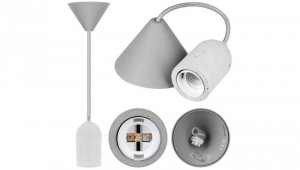 Lampa wisząca zwis sufitowy E27 betonowa szara