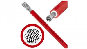 Kabel solarny H1Z2Z2-K PV1-F 1,0/1,5kV 6 czerwony LSOH zewnętrzny, do ziemi NEKU /100m/