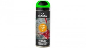 Farba geodezyjna do znakowania spray zielona SOPPEC Fluo T.P.