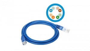 Patchcord UTP A-LAN KKU5NIE1 (RJ45 - RJ45 1m UTP kat. 5e kolor niebieski)
