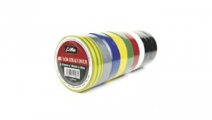 Taśma izolacyjna z PVC 0,13mm/19mm/20m mix kolorów (opakowanie 10 sztuk)
