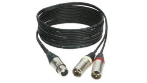 KLOTZ Kabel mikrofonowy przedłużacz STEREO XLR 5-pin (gniazdo) / 2x XLR 3-pin (wtyk) za złączach Neutrik 5m