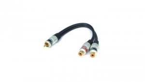 VITALCO RP10 Przejście Adapter Audio do Subwoofera 1x RCA Cinch (wtyk) / 2x RCA Cinch (gniazdo) na kablu 15cm