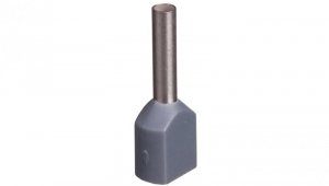 Końcówka tulejkowa izolowana TID 2x0,75mm2/8mm szara cynowana TID2x0,75L8x500 /500szt./