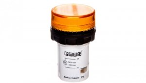 Lampka sygnalizacyjna MB z LED, monoblok, 230V AC, płaski klosz, żółta T0-MBSD220S